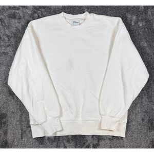 TNA Aritzia Sweatfleece Cozy Fleece Boyfriend Fit Crewneck Sweatshirt White S